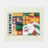 Couverture Polaire LOONEY TUNES™ BUGS BUNNY™ Holidays Badge (Devant (Horizontal))