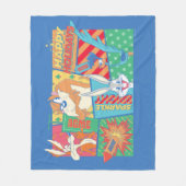 Couverture Polaire LOONEY TUNES™ | Joyeux Motif de vacances (Devant)