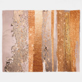 Couverture Polaire L'or du cuivre frappe la texture du glamour (Devant (Horizontal))