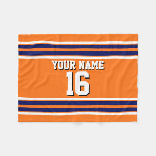 Couverture Polaire L'orange de citrouille avec le blanc de marine