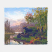 Couverture Polaire L'orignal majestueux dans un paysage d'automne sué (Devant (Horizontal))