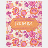 Couverture Polaire Lorraina Wild Blooms Violet et Orange Floral (Devant)