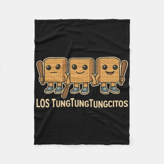 Couverture Polaire Los Tungtungtungcitos Italian Brainrot Tung Sahur  (Devant)