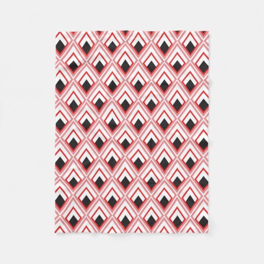 Couverture Polaire Losanges Rose Rouge Formes Géométriques Jolis (Devant)