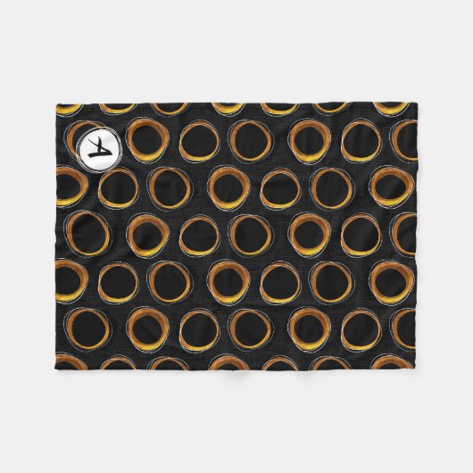 Couverture Polaire Lot Éclipsez Mid-Century Modern Black et Gold (Devant (Horizontal))
