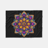 Couverture Polaire Lotus de méditation mandala coloré (Devant (Horizontal))