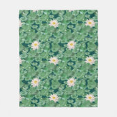 Couverture Polaire Lotus Lagoon Motif - Le Lotus Blanc (Devant)