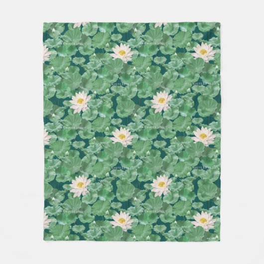 Couverture Polaire Lotus Lagoon Motif - Le Lotus Blanc (Devant)