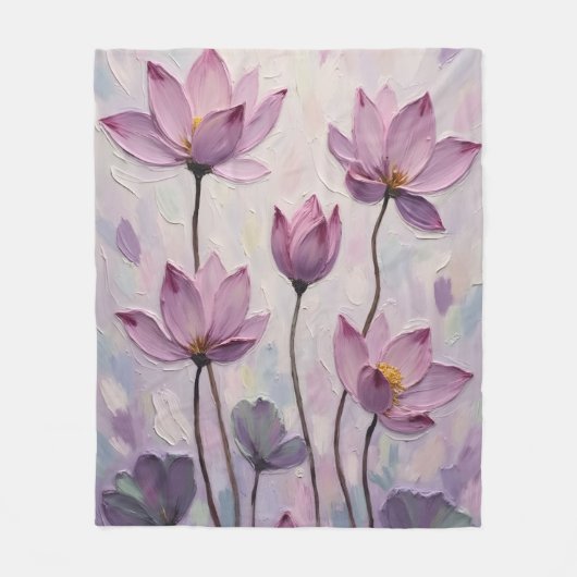 Couverture Polaire Lotus – Oil Painting (Devant)