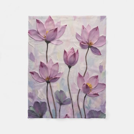 Couverture Polaire Lotus – Oil Painting (Devant)