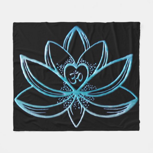 Couverture Polaire Lotus Turquoise (Devant (Horizontal))