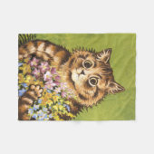 Couverture Polaire Louis Wain Chat Aux Fleurs (Devant (Horizontal))