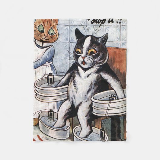 Couverture Polaire Louis Wain - Chat Habillé Comme Infirmière (Devant)