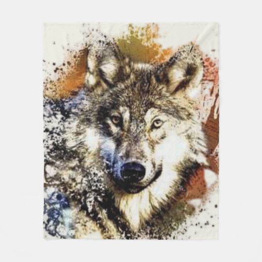 Couverture Polaire Loup (Devant)