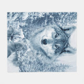 Couverture Polaire Loup blanc amérindien (Devant (Horizontal))