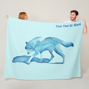 Couverture Polaire Loup Bleu Sur Neige