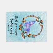 Couverture Polaire Loup d'aquarelle pourpre avec couronne de bois (Devant (Horizontal))