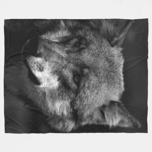 Couverture Polaire Loup de B&W (Devant (Horizontal))