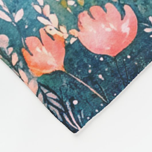 Couverture Polaire Loup de nuit étoilé personnalisé en fuite Fleur sa (Coin)