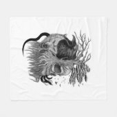 Couverture Polaire Loup et corbeau avec crâne (Devant (Horizontal))