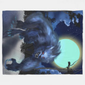 Couverture Polaire Loup-garou dans le clair de lune (Devant (Horizontal))