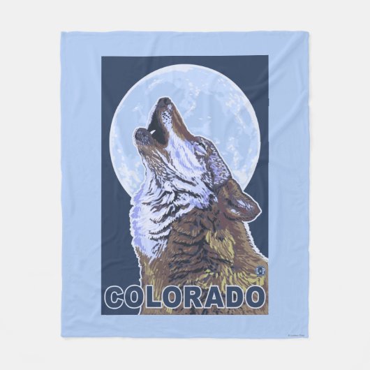 Couverture Polaire Loup gris HowlingColorado (Devant)