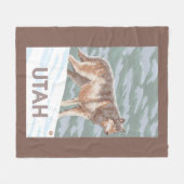 Couverture Polaire Loup gris StandingUtah (Devant (Horizontal))