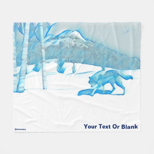 Couverture Polaire Loup solitaire dans WInter (Devant (Horizontal))