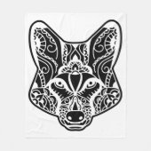 Couverture Polaire Loup tribal (Devant)