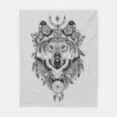 Couverture Polaire Loup tribal indien (Devant)