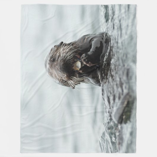 Couverture Polaire Loupe de mer adorable (Devant)