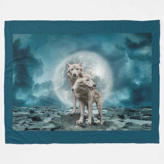 Couverture Polaire Loups (Devant (Horizontal))