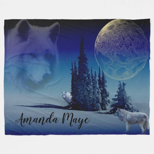 Couverture Polaire Loups (Devant (Horizontal))