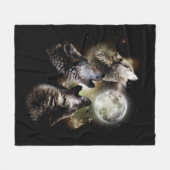 Couverture Polaire Loups Hurlements Pleine Lune (Devant (Horizontal))