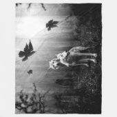 Couverture Polaire Loups merveilleux Noir et Blanc Leaf nous seul (Devant)