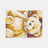 Couverture Polaire L'ours abeille miel (Devant (Horizontal))