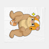 Couverture Polaire L'ours dans les sports de football (Devant (Horizontal))