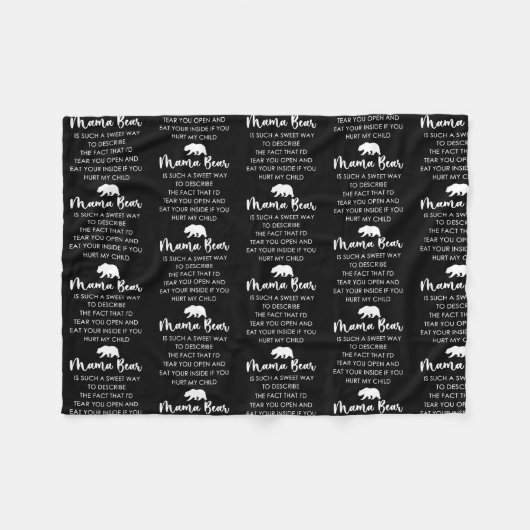 Couverture Polaire L'Ours De Maman Est Si Doux  (Devant (Horizontal))