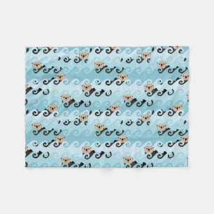 Couverture Polaire Loutres de mer montant les vagues