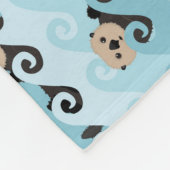 Couverture Polaire Loutres de mer montant les vagues (Coin)