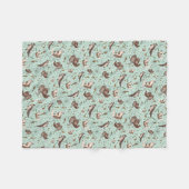 Couverture Polaire Loutres en bleu (Devant (Horizontal))