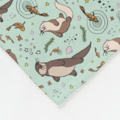 Couverture Polaire Loutres en bleu (Coin)