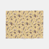 Couverture Polaire Loutres en jaune (Devant (Horizontal))