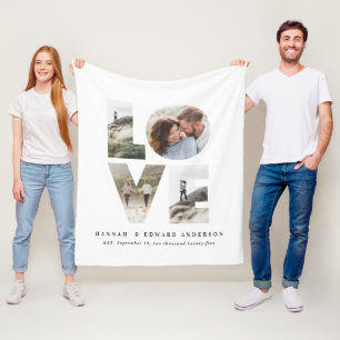 Couverture Polaire Love 4 photo simple moderne cadeau personnalisé