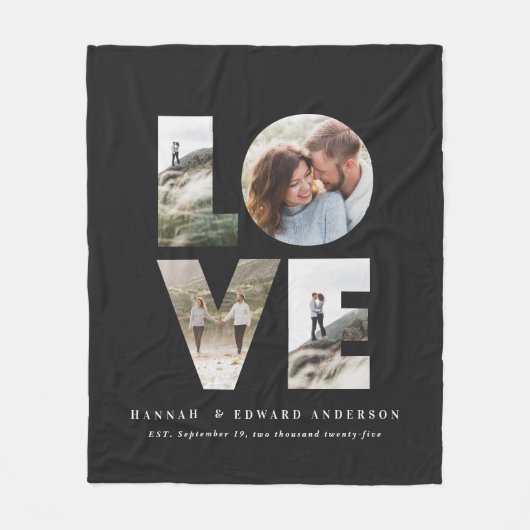 Couverture Polaire Love 4 photo simple moderne moderne cadeau fleec (Devant)