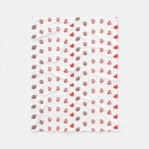 Couverture Polaire Love American Football - Gridiron Fans Heart