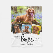 Couverture Polaire LOVE and a DOG Custom 4 Photo Collage (Devant)