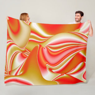 Couverture Polaire Love and Gold Abstrait 3D Rainbowart