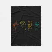 Couverture Polaire Love Asl Sign Language Alphabet Valentines Day (Devant)