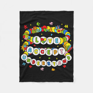 Couverture Polaire Love Awareness Understanding Autism Accept Autism 